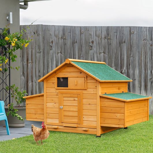 Pollaio Gabbia per Galline Impermeabile da Giardino in Legno 150x100x96.5 cm