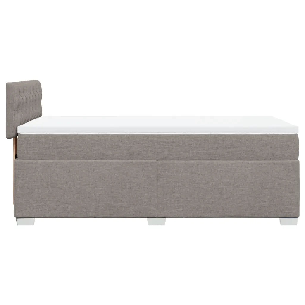 vidaXL Giroletto a Molle con Materasso Tortora 90x190 cm in Tessuto