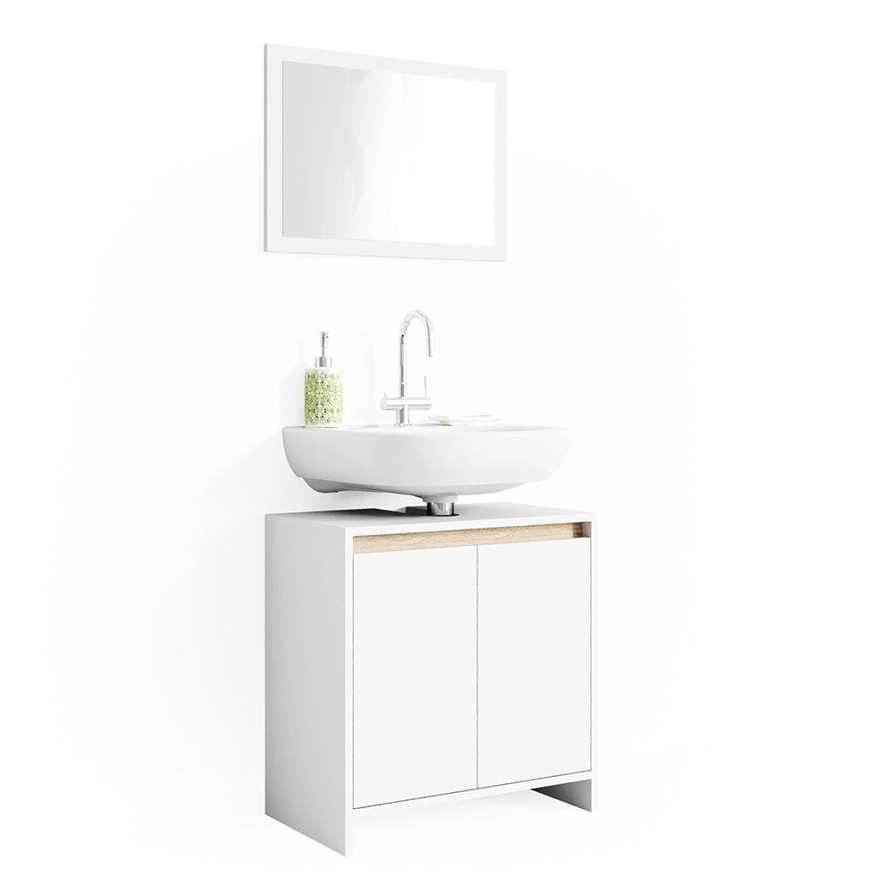 Vicco Set mobili bagno Bianco/Sonoma 2 parti