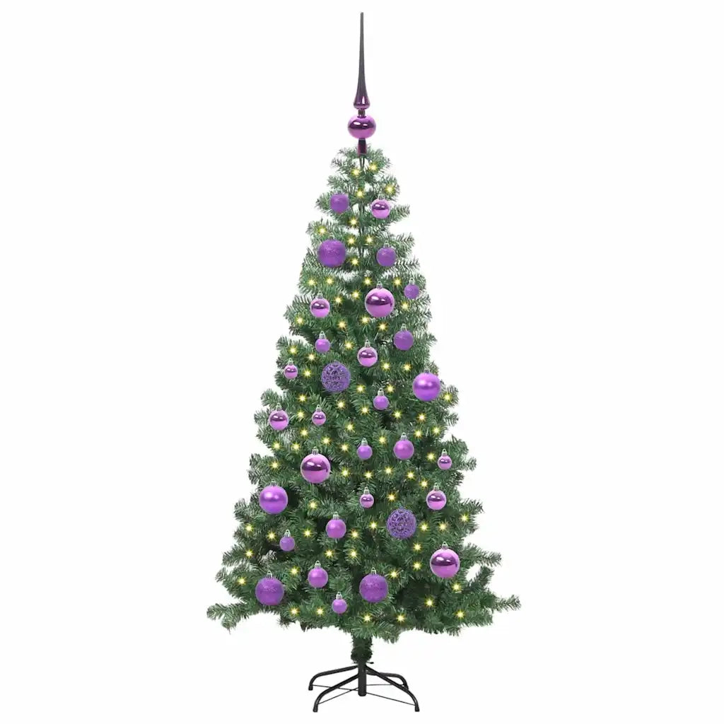 Albero di Natale con 150 LED con supporto Verde 120 cm PVC 3396364