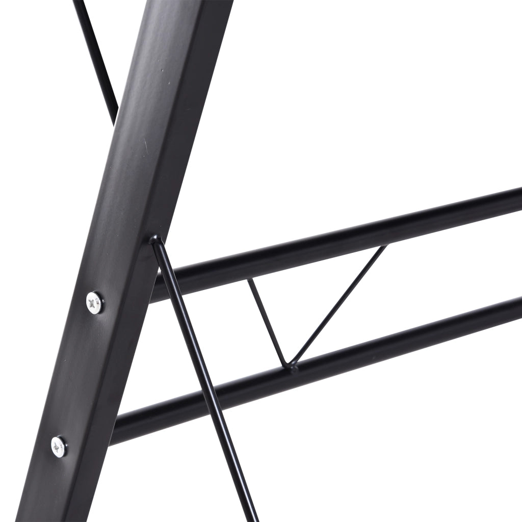 Scrivania Angolare Moderna Nera Dritta Postazione da Lavoro per Computer con Vano Tastiera MDF, Metallo a forma di L: 130L x 130P x 73.5A cm dritta: 210L x 50P x 73.5A cm Nero