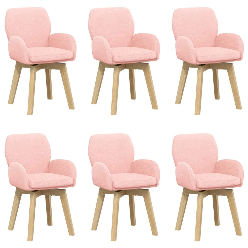 Sedie da pranzo girevoli 6 pcs Bouclé Rosa 54 x 58 x 87 cm 3428291