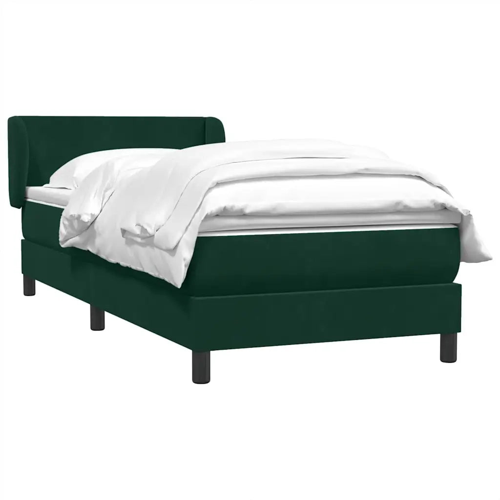 Giroletto a Molle con Materasso Verde Scuro 80x220 cm Velluto 3317382