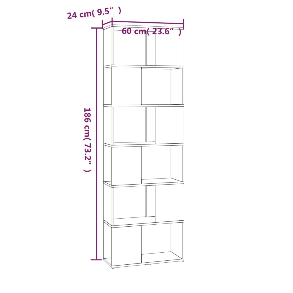 Libreria/Divisorio Grigio Sonoma 60x24x186 cm 816033