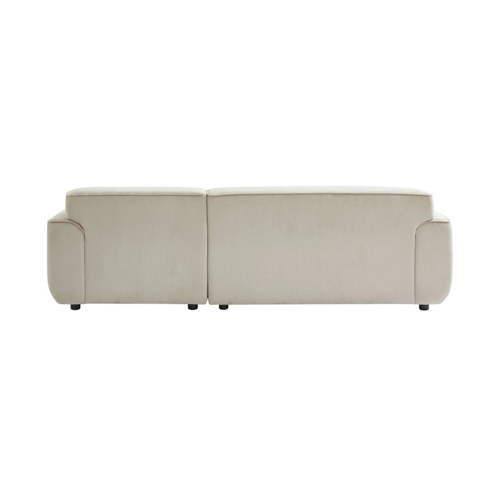 Divano angolare destro in velluto a coste, 2-3 posti, beige grigio