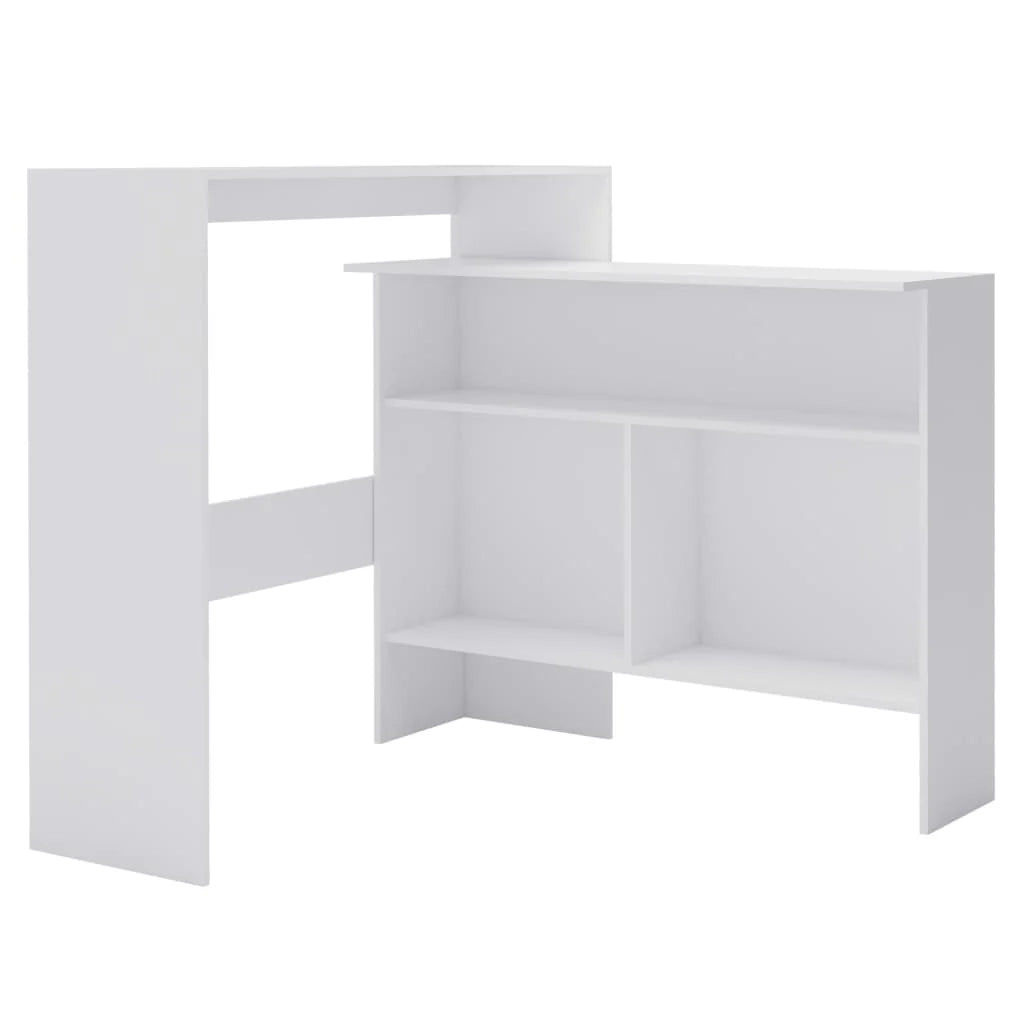 Tavolo alto da bar/bistrot con 2 piani bianchi 130 cm 0902036