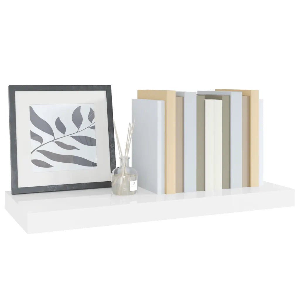 Scaffale a Parete Bianco Lucido 60x23,5x3,8 cm in MDF cod mxl 51472
