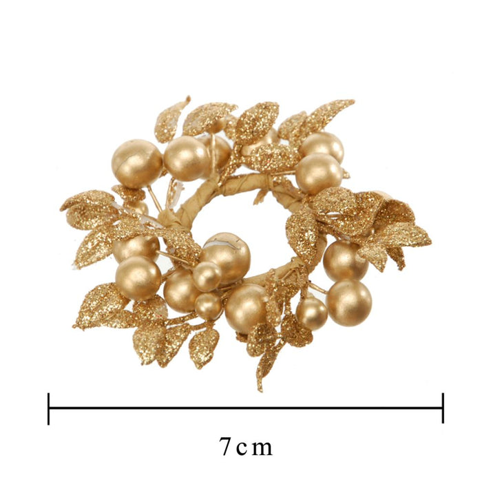 Set 12 Giro Candela con Bacche Ø 7 cm in Sintetico