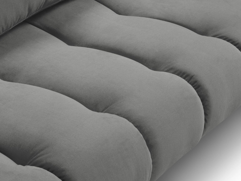 Cosmopolitan Design - Divano angolare sinistro "Hastings" 5 posti in velluto grigio 