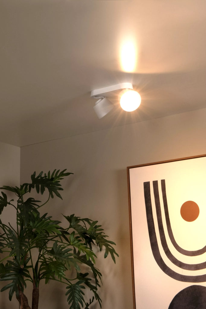 Spot soffitto bianco doppio orientabile 2xGU10 40W Lucide