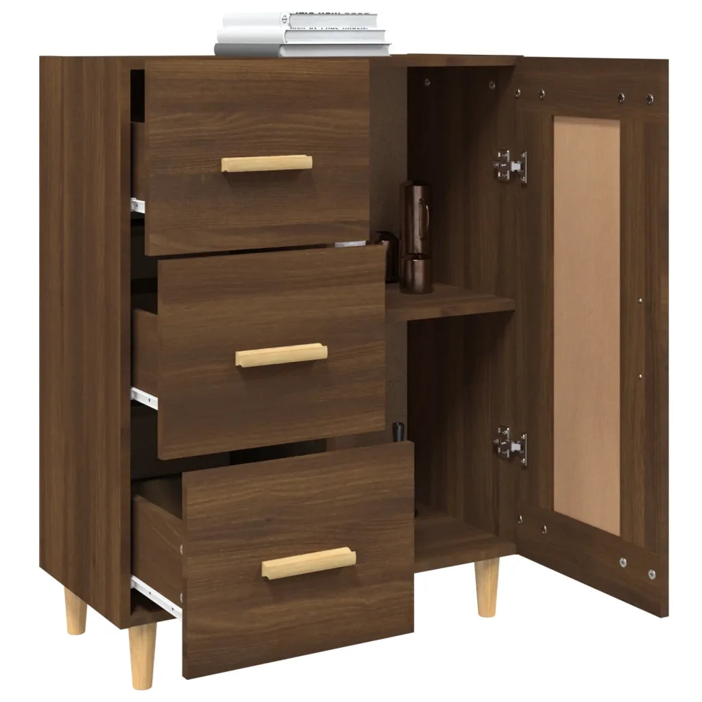 Credenza Rovere Marrone 69,5x34x90 cm in Legno Multistrato 817371