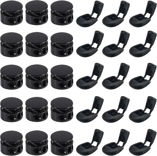 40 stoppini per cinture 2 fori con chiusura velcro per cappello, zaino e abbigliamento sportivo