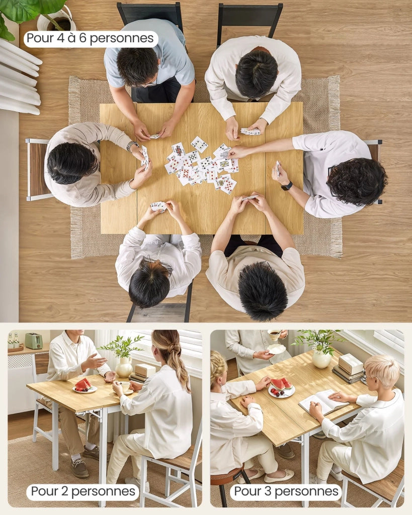 Tavolo da pranzo pieghevole 78 x 120 x 76,2 cm tavolo da cucina/scrivania estensibile per 2-4 persone rettangolare con ante a ribalta per piccoli spazi beige 12_0007671