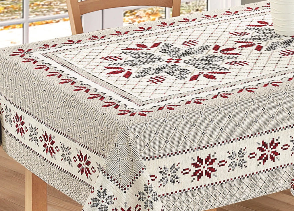 Tovaglia Copritavolo Centrino Runner Tavola Tirolese Montagna Baita Tricot - 140x180 - Tricot