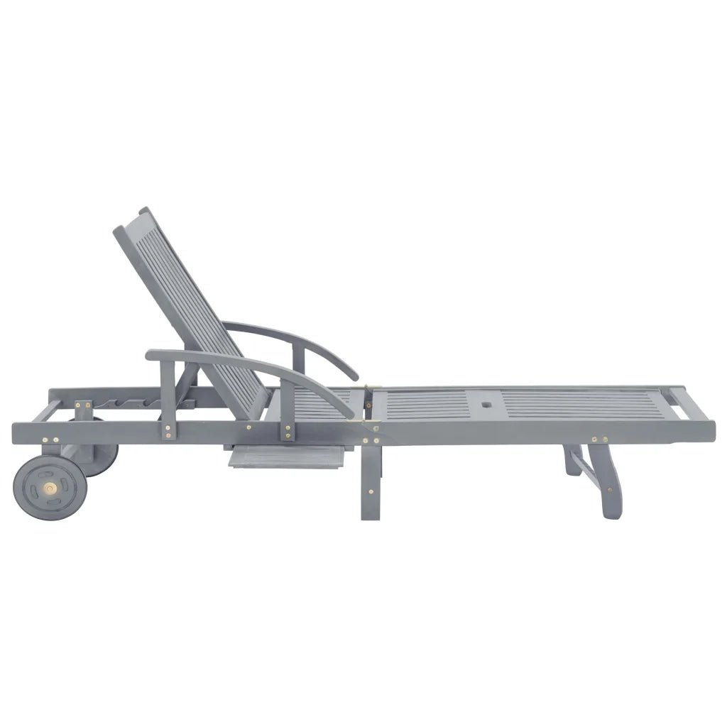 Lettino Prendisole da Giardino con Cuscino Massello di Acacia cod mxl 72115