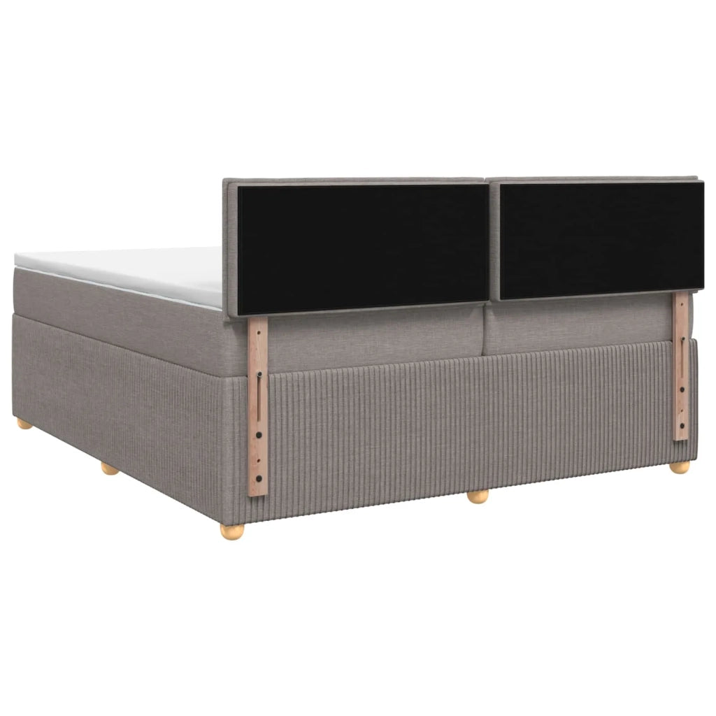 Letto box spring con materasso Tortora 200 x 200 cm Tessuto 3453006