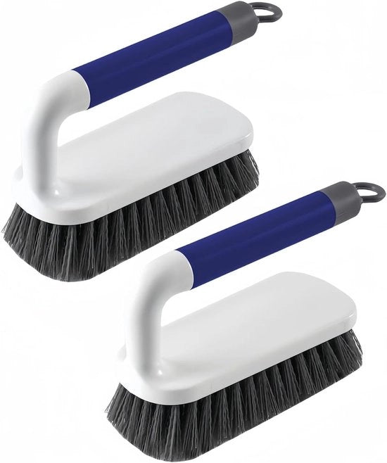 Spazzola a spazzolare - Spazzole per pulire per strofinare - Spazzole con manico - per doccia - bagno - tappeto - cucina e pulitore di vasca - confezione da 2 pezzi - blu