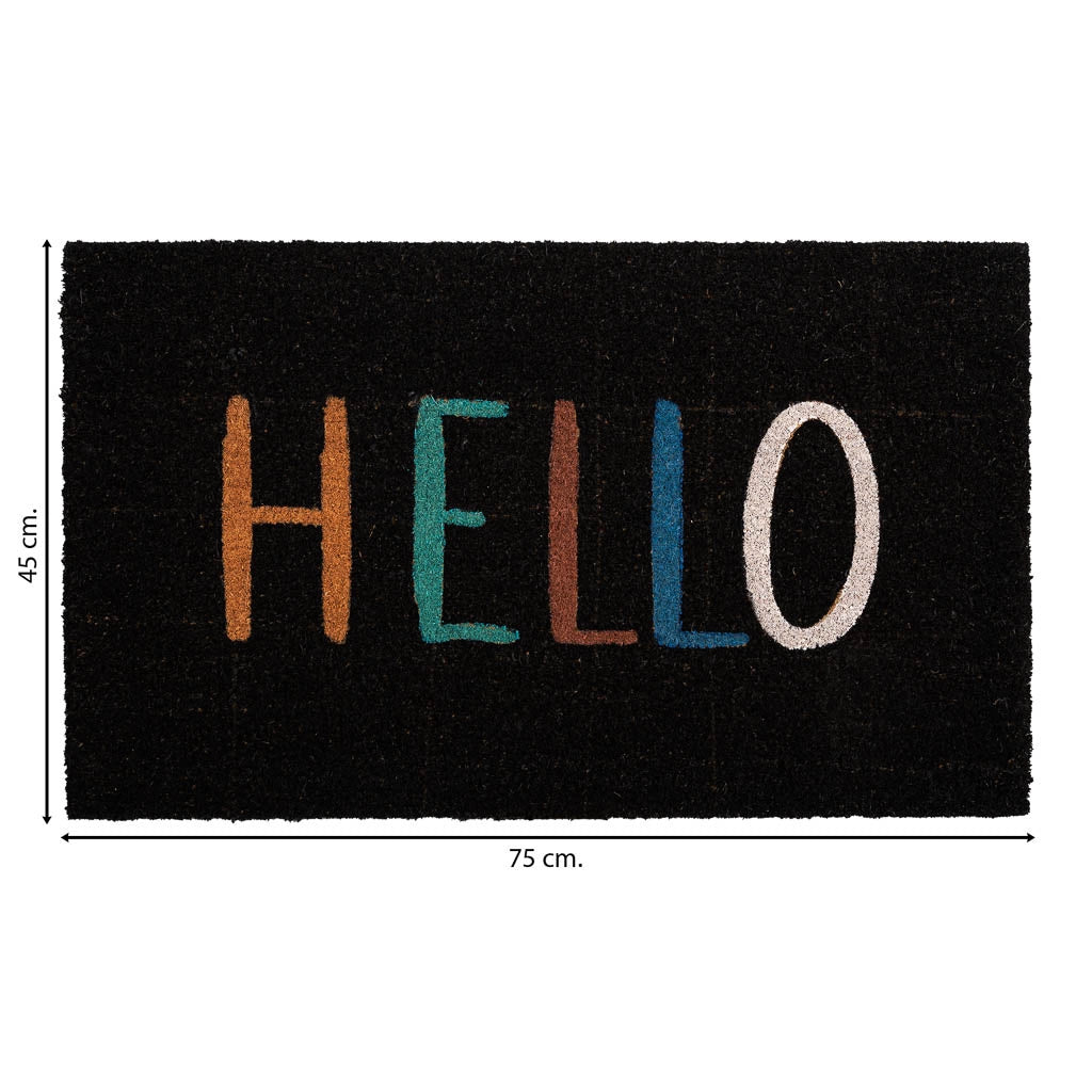 Zerbino in PVC stampato nero 45x75