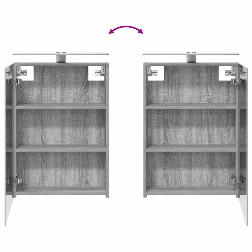 Set di mobili per il bagno 4 pcs Sonoma grigio 3407436