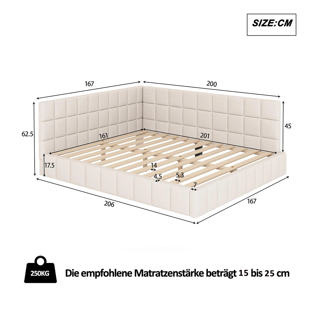 Divano letto - Xylo - 160x200 cm velluto morbido beige