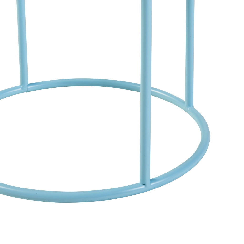 Stand Portapiante Assen 31,5 x 19,5 cm Metallo Azzurro [en.casa]