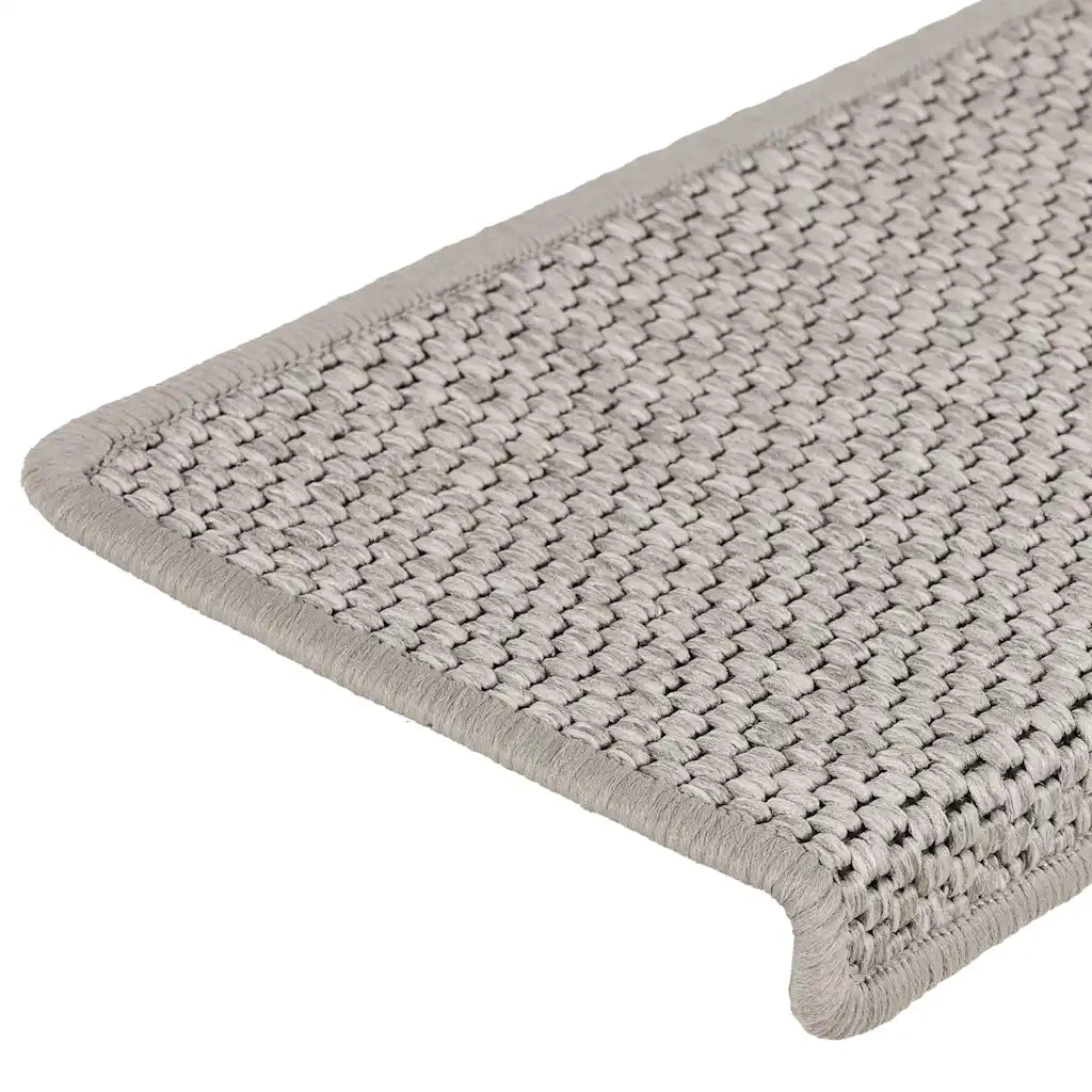 Tappeti Autoadesivi Scale Aspetto Sisal 15 pz | Gradini per Scale 65x21x4cm Argento