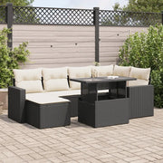 Set Divani da Giardino con Cuscini 7pz Nero Polyrattan 3326347