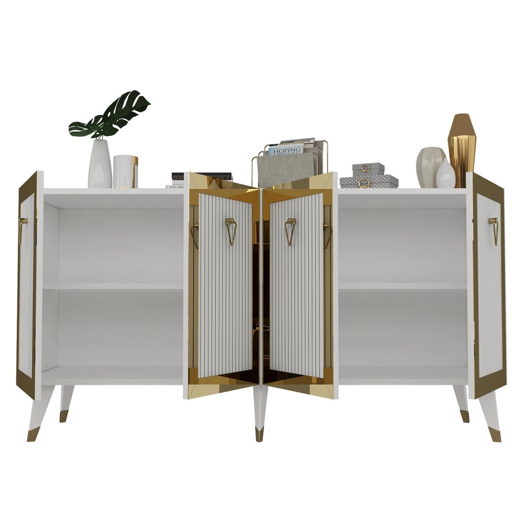 Credenza in legno "Bare" - 150 x 40 x 80 cm - Oro