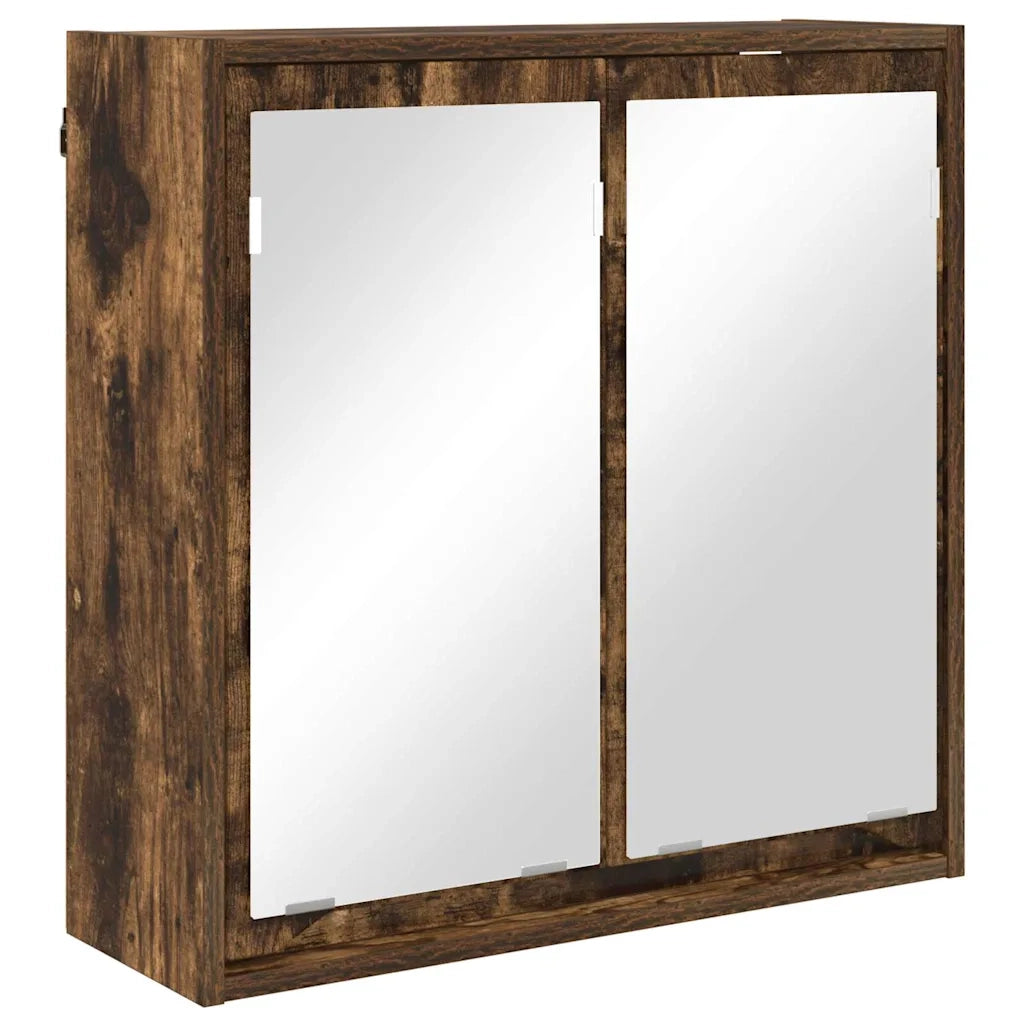 Mobiletto per specchio da bagno Rovere fumé 60 x 20 x 60 cm 888782