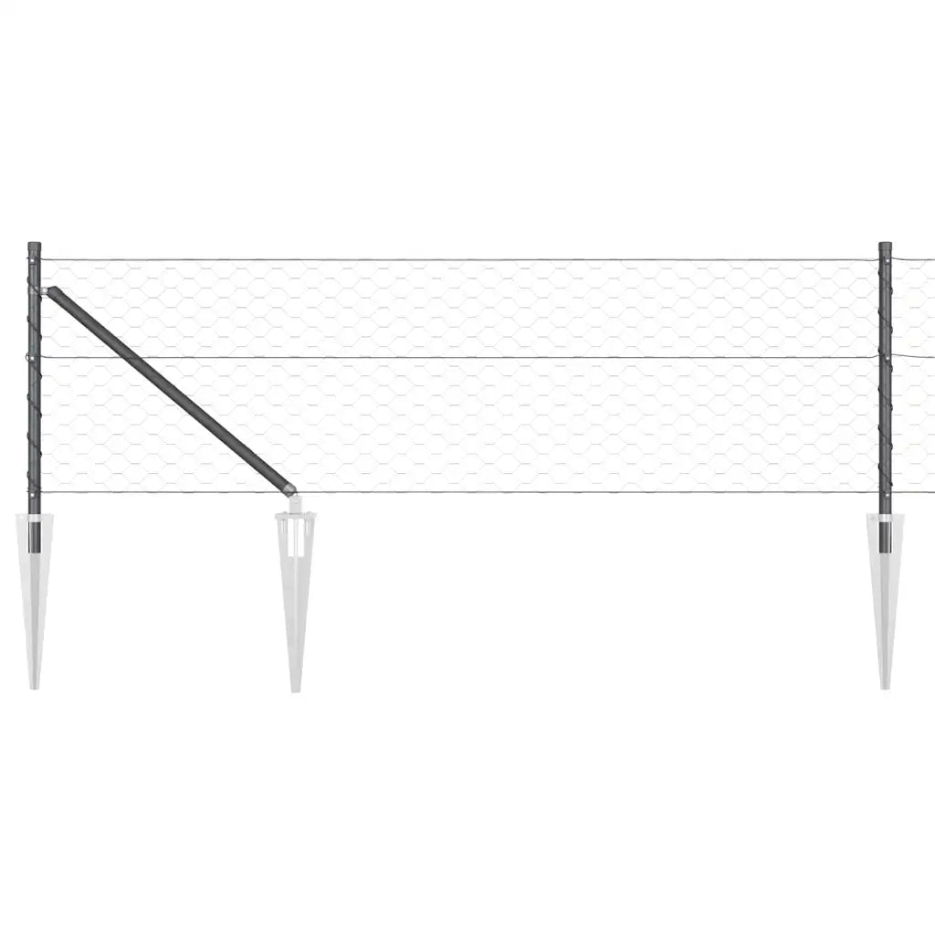Palo della recinzione Grigio 25 x 0,6 m (rete 50 mm)