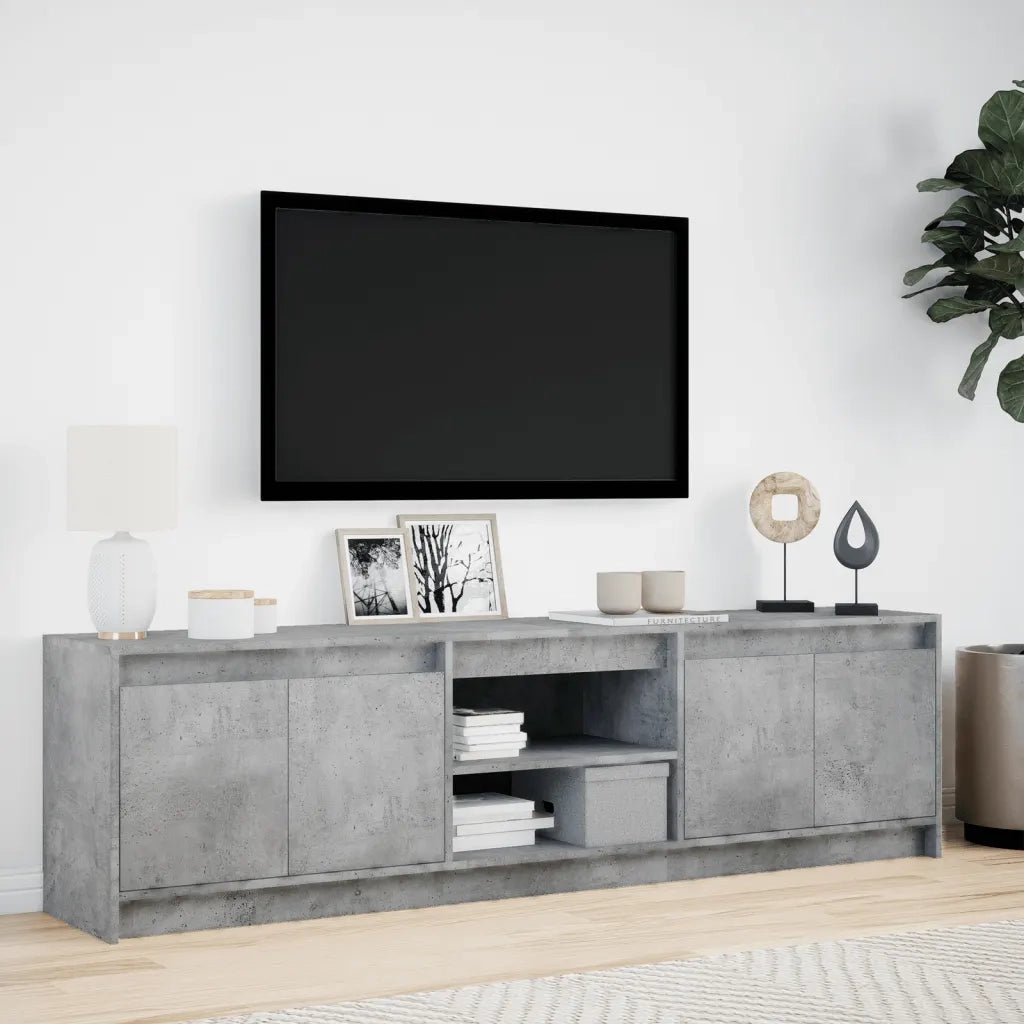 Mobile Porta TV con LED Grigio Cemento 180x34x50cm Truciolato