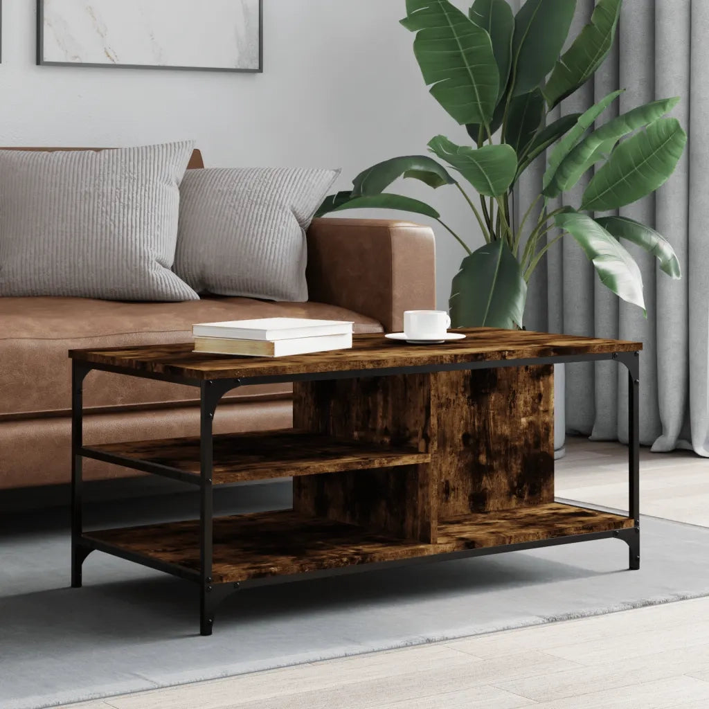 Tavolino da salotto | Tavolino da caff¨¨ | Tavolino da Soggiorno Rovere Fumo 100x50x45 cm Legno Multistrato