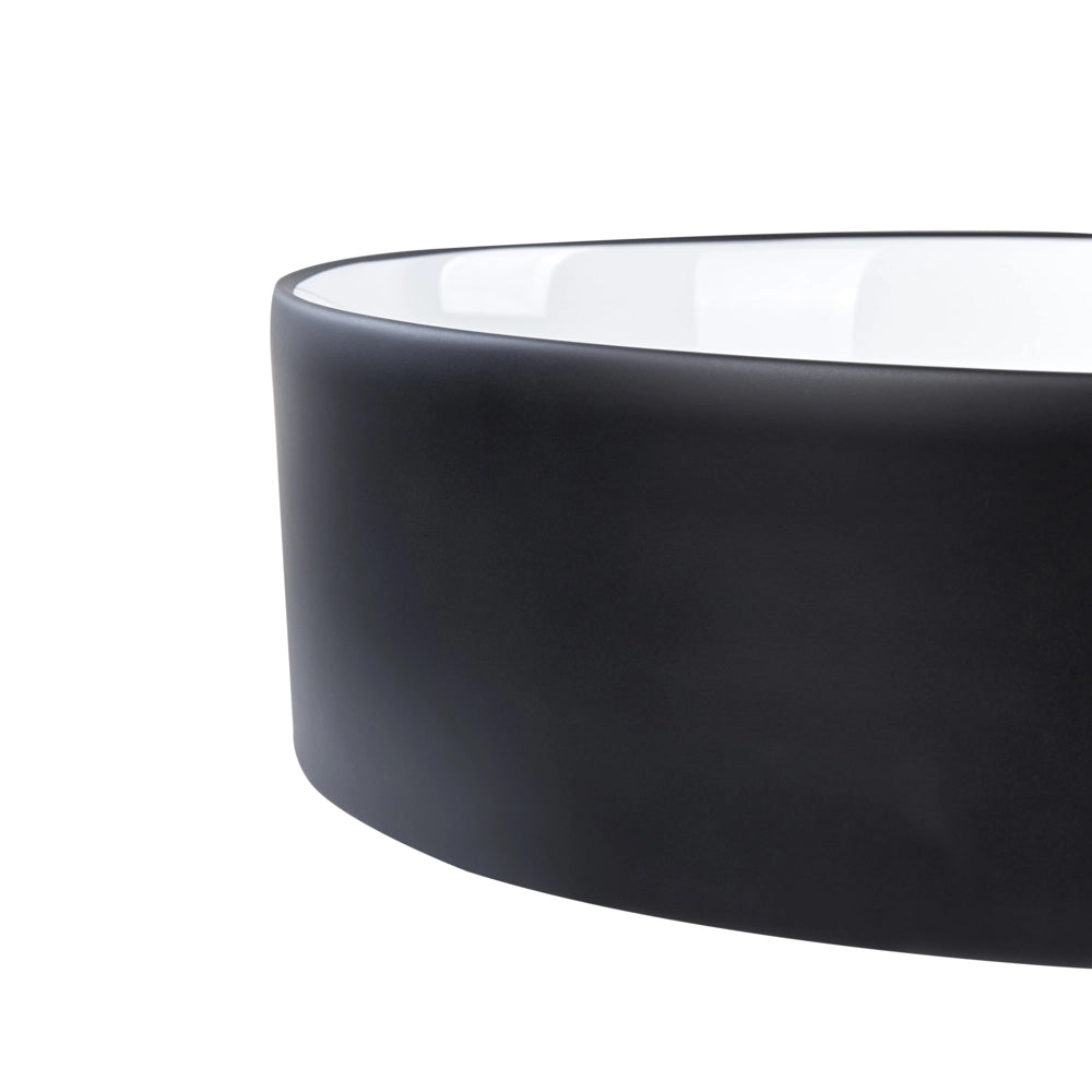Lavabo da bagno in ceramica ⌀ 40 cm Bianco e nero finitura lucida stile glamour