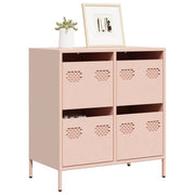 Credenza Rosa 68x39x73,5 cm in Acciaio Laminato a Freddo