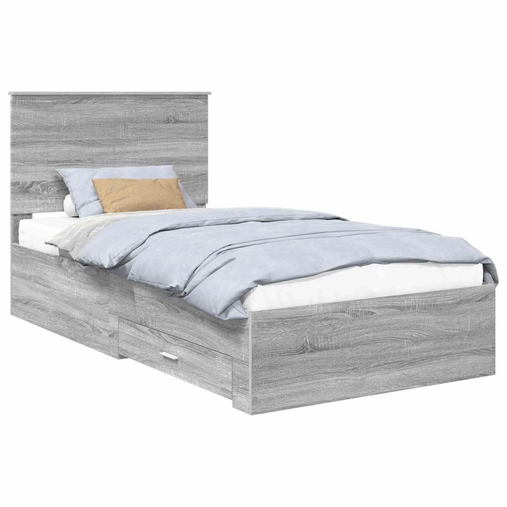 Struttura del letto con testiera Grigio Sonoma 100 x 200 cm 3411346