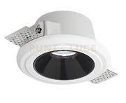 GFA643- FARETTO DA INCASSO D.7,7-12CM IN GESSO NERO LUCIDO 1 LUCE ATTACCO GU10