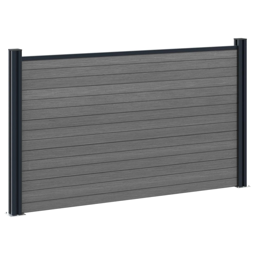 Pannello di Recinzione 5 pcs WPC e Alluminio Grigio