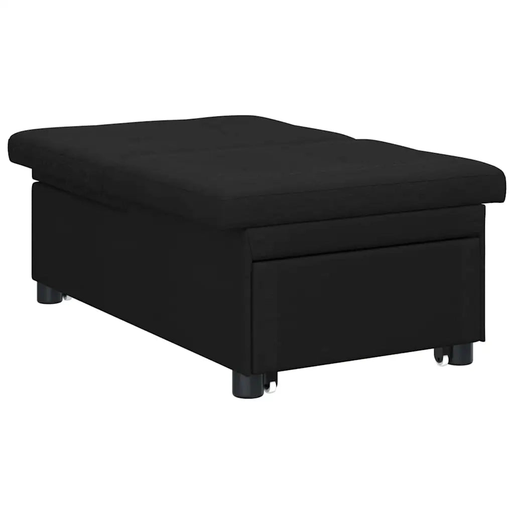 Divano letto | Sof¨¤ letto | Letto singolo Estraibile Nero 194 x 50 x 82 cm Tessuto