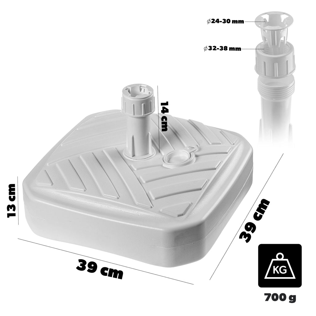 Base per ombrellone KADAX, supporto per ombrellone da giardino, quadrato, 39 cm, peso