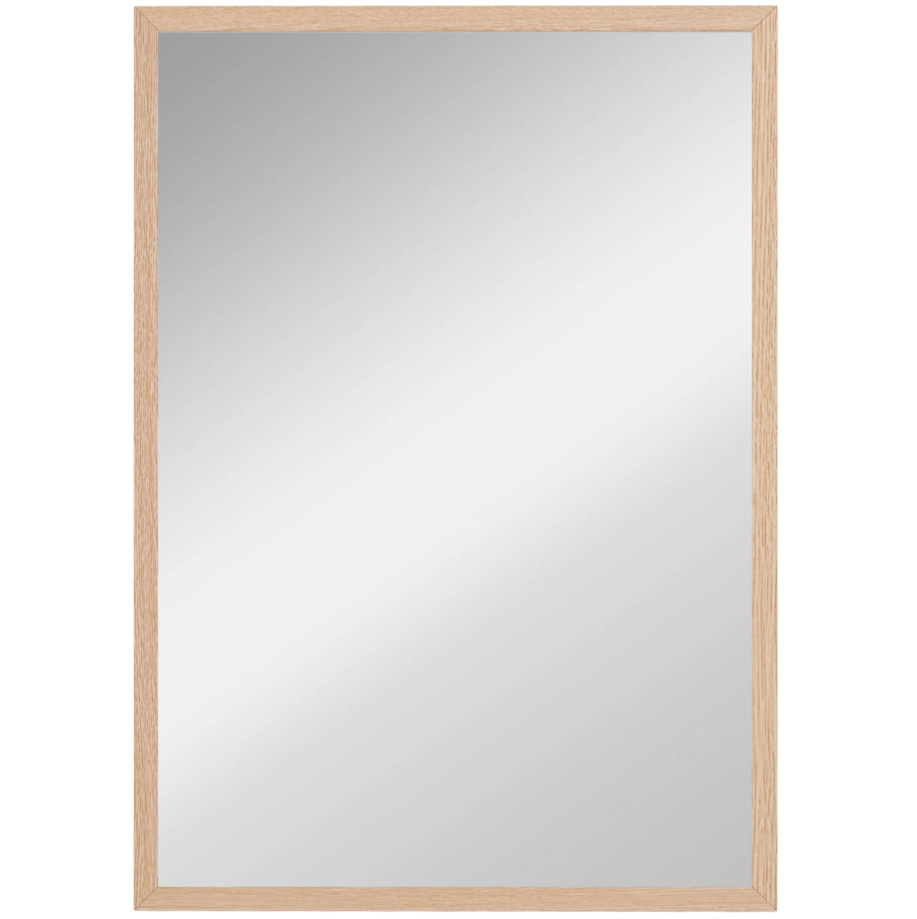 Specchio da parete rettangolare con 4 ganci, cornice in MDF, 50 x 70
