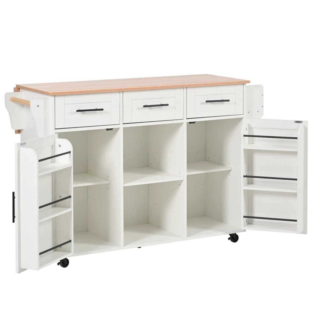 Mobile cucina multifunzione con piano ribaltabile 139x46(71)x91;5 cm; bianco in MDF