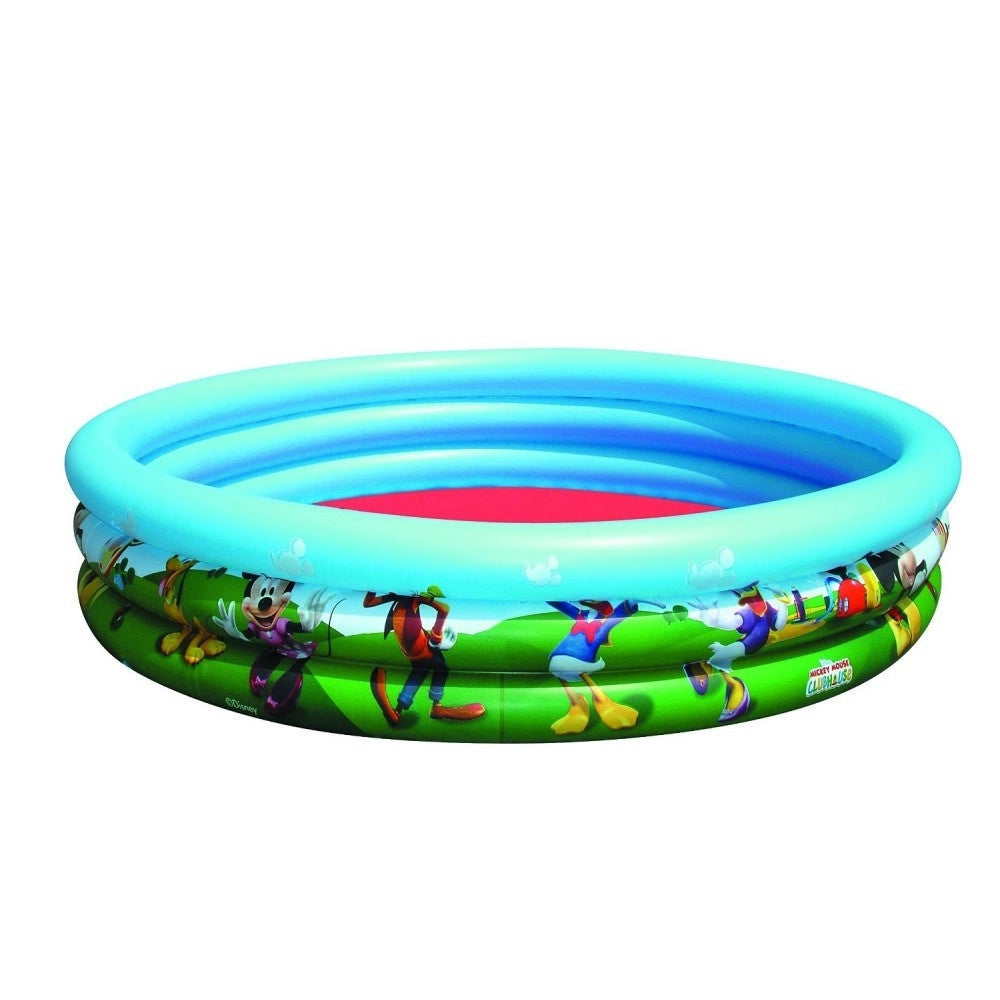 Trade Shop - Piscina Gonfiabile Topolino Per Bambini 3 Anelli 122 X 25 Cm Disney Mickey Mouse -