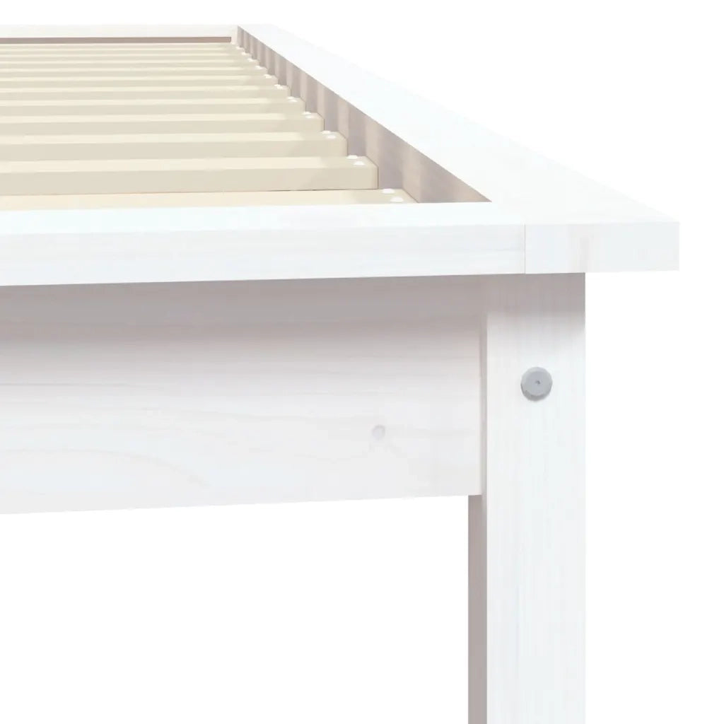 Giroletto-Struttura Letto Bianco 90x200 cm in Legno Massello di Pino