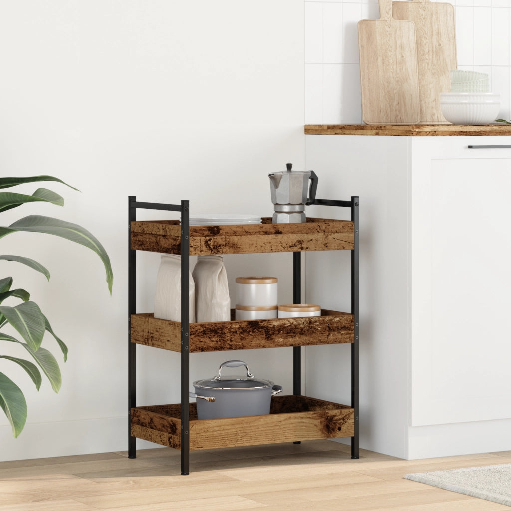 Carrello da cucina  in legno vecchio 50x30x70 cm in legno ingegnerizzato