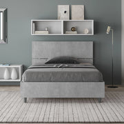 Letto una piazza e mezza con rete 120x190 testata dritta cemento Demas