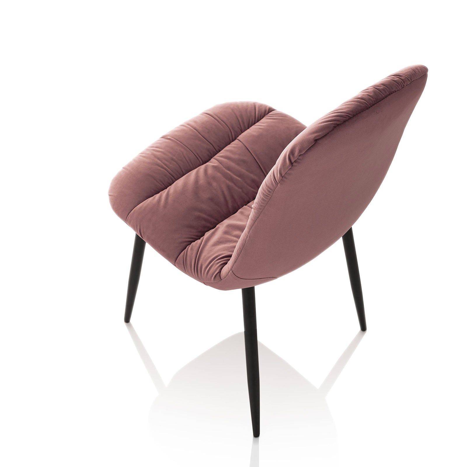 Set 4 Sedie 44x40x90 cm in Velluto Rosa