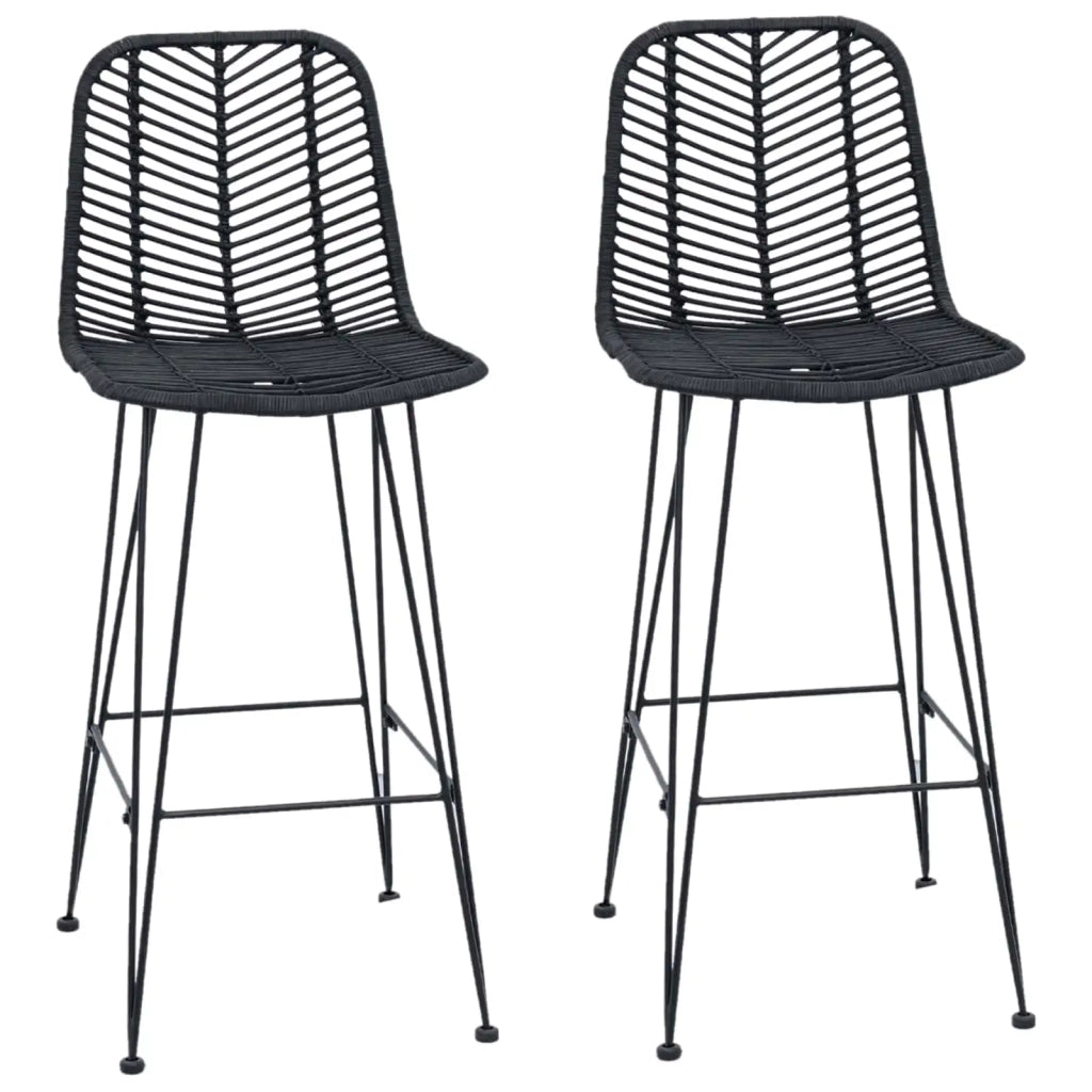 Sedia da Bar 2 pcs 44 x 52 x 111 cm Rattan e Ferro