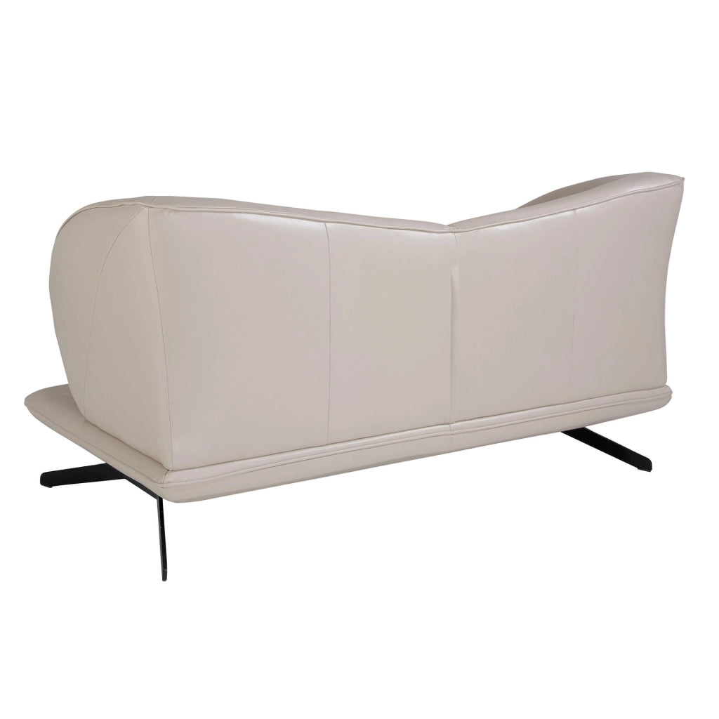Divano a 2 posti in pelle grigio taupe