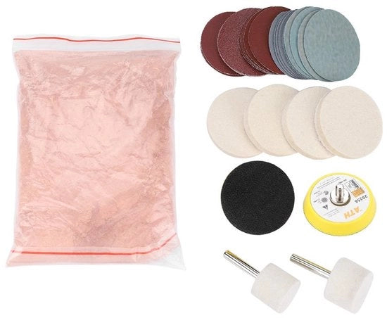 Set di pulizia 34 pezzi - prodotto pulente - pasta di pulizia - dischi di pulizia - ruote di pulizia morbida - capacità 230 g - set di pulizia per vetro
