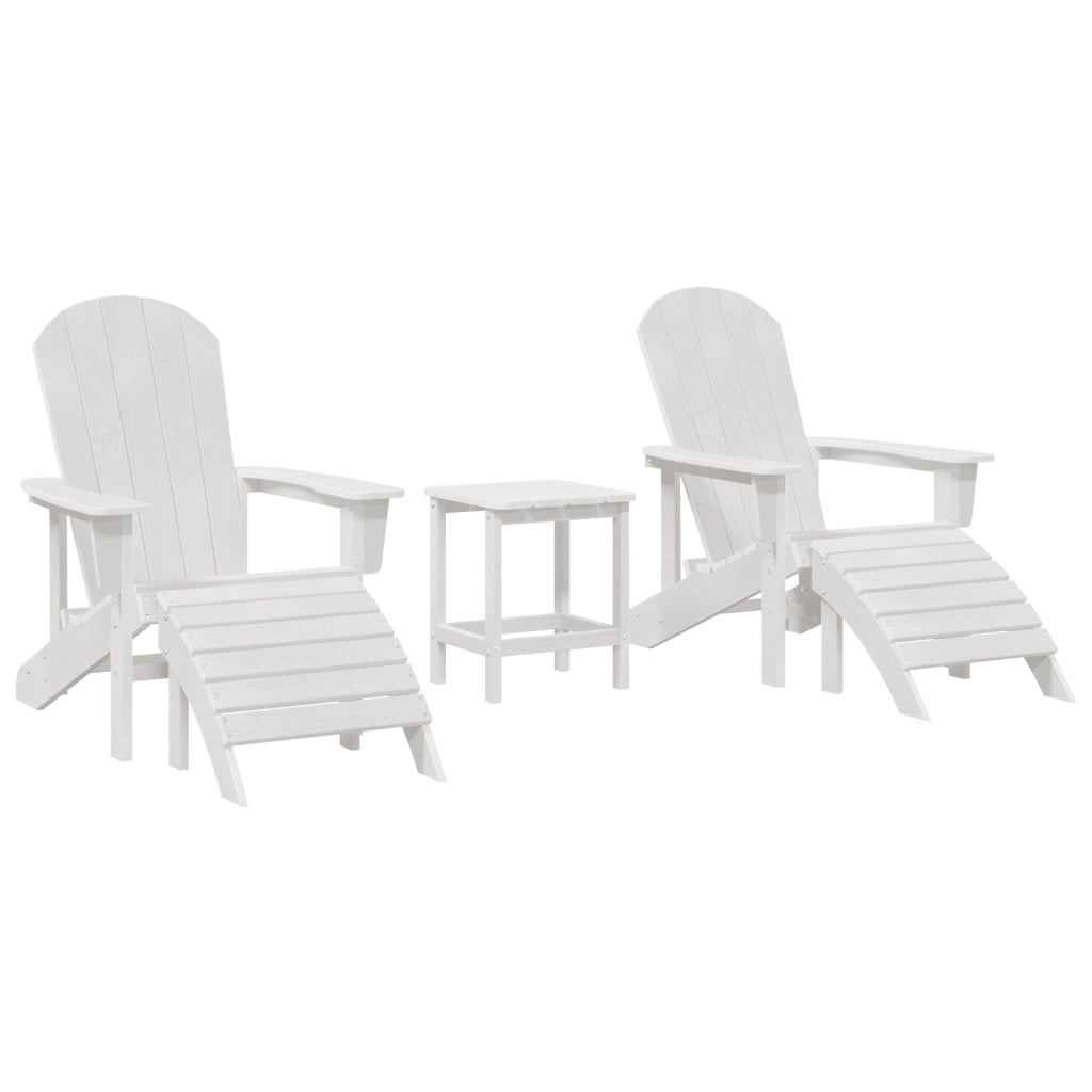 Set Lounge Giardino 3 Pezzi Bianco HDPE